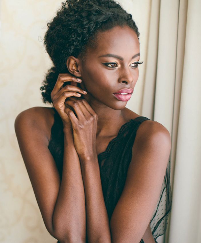 Newton dermal fillers model with curly hair