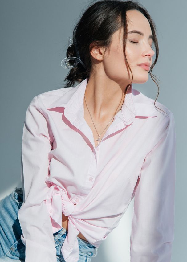 Newton Med Spa model wearing pink