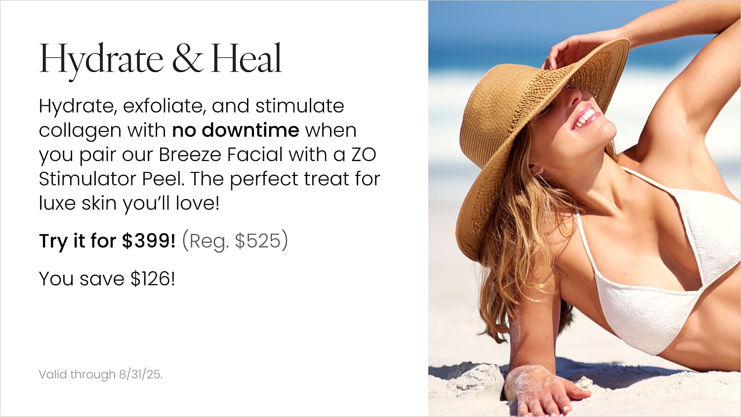 Promotional image for hydrating facial treatment.