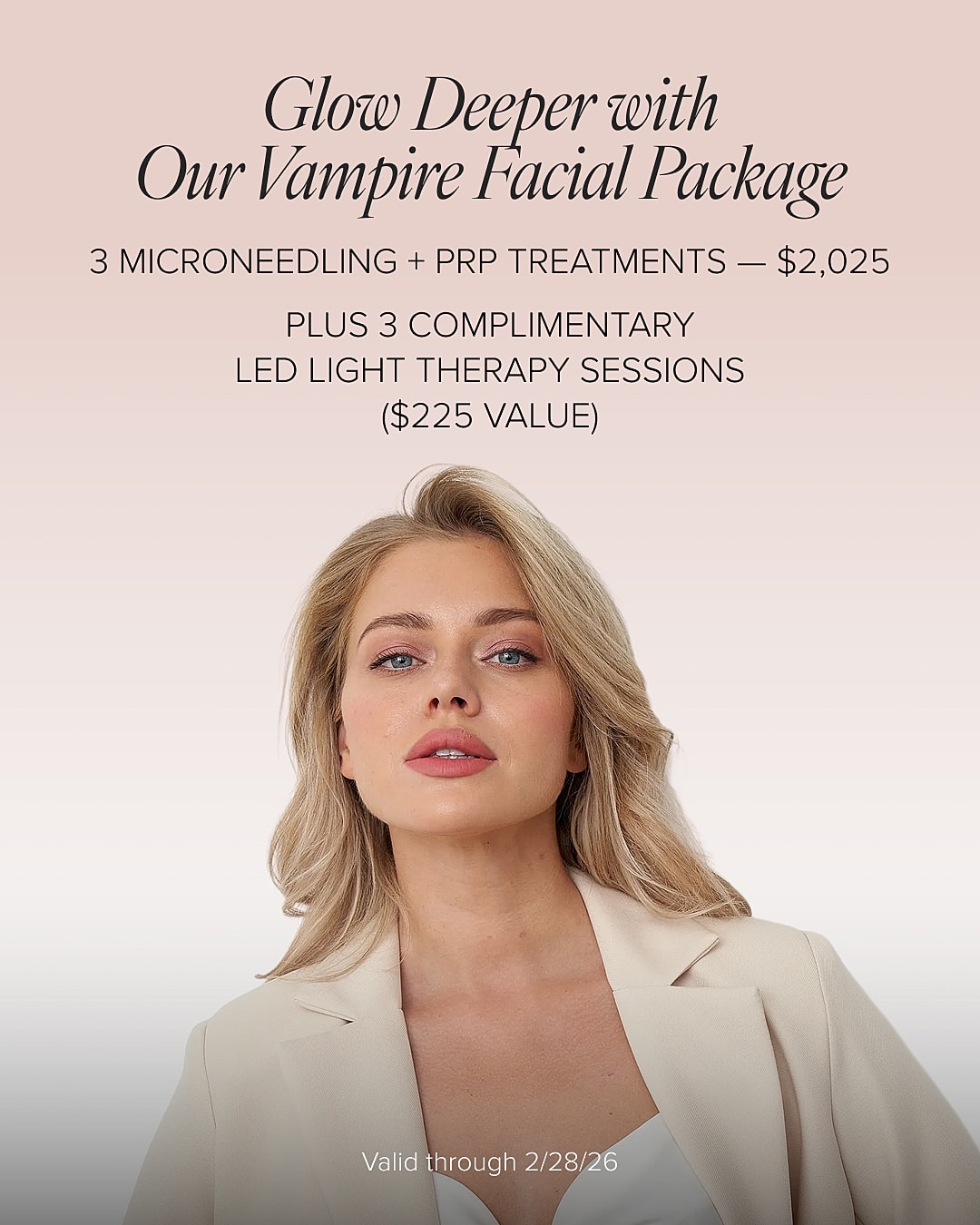 Vampire facial package with complimentary therapy sessions
